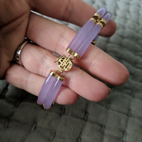 Lavender Jade Bracelet 14k - Picture 6 of 8